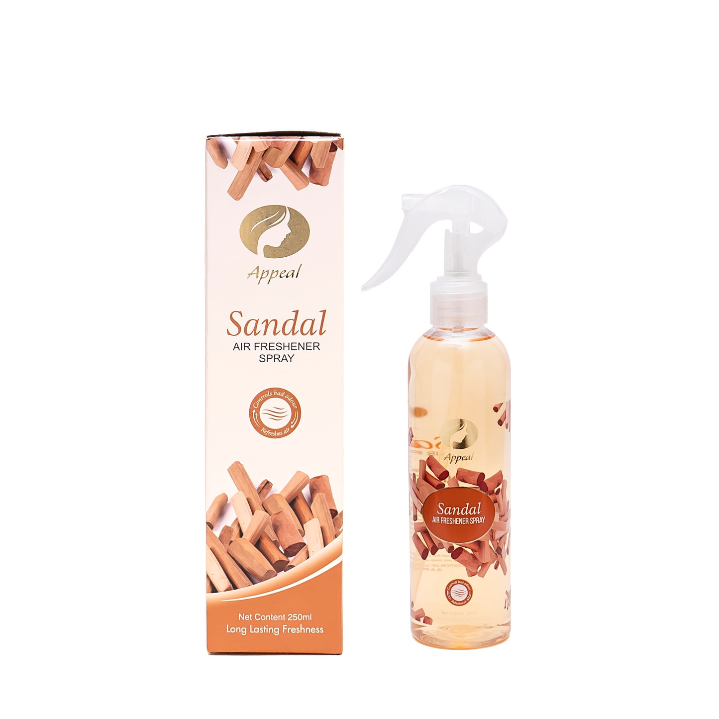 APPEAL SANDAL AIR FRESHNER SPRAY | LONG LASTING FRESHNESS| CONTROLS BAD ODOUR| 250 ML