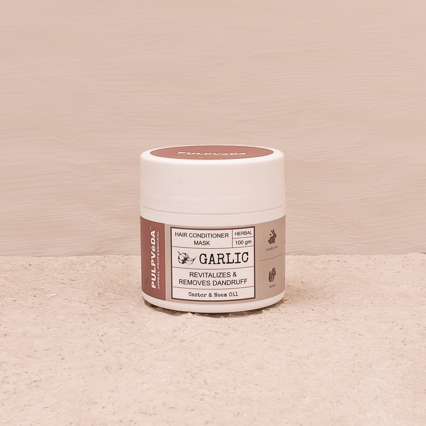 GARLIC HAIR CONDITIONER MASK WITH CASTOR AND NEEM OIL HERB EXTRACTS | REVITALIZES HAIR AND REMOVES DANDRUFF| 100 GM Hair CONDITIONER MASK Pulpvéda