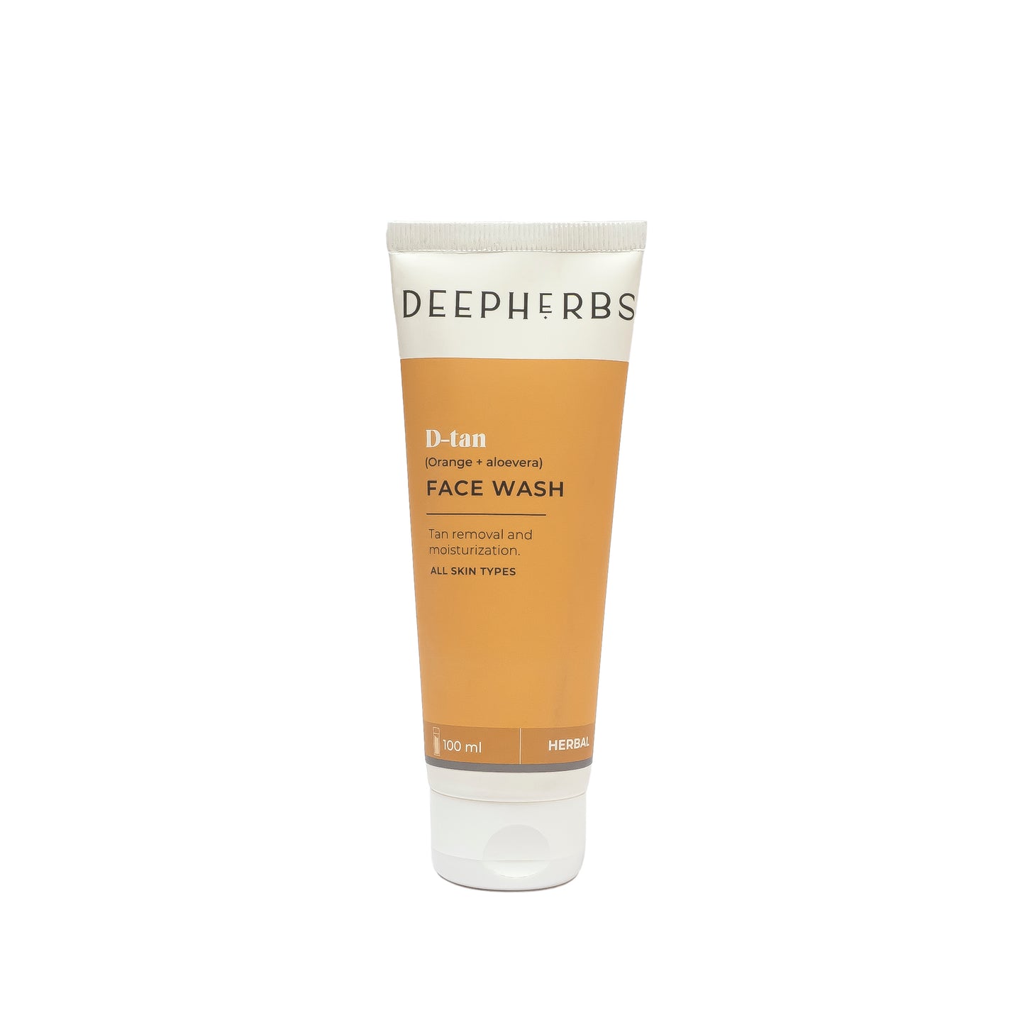 Deepherbs Dtan facewash with orange and aloe vera | Tan Removal | Moisturisation | 100ml