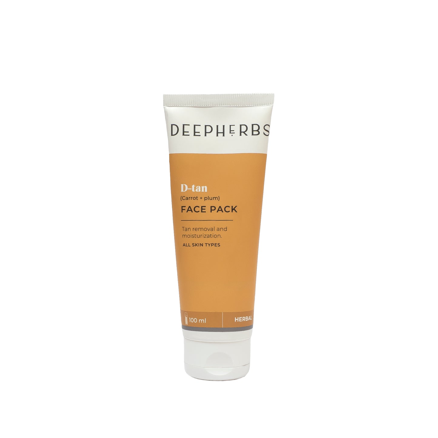 Deepherbs Dtan Face Pack with Carrot and Plum | Tan Removal | Moisturisation| 100ml