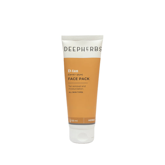 Deepherbs Dtan Face Pack with Carrot and Plum | Tan Removal | Moisturisation| 100ml