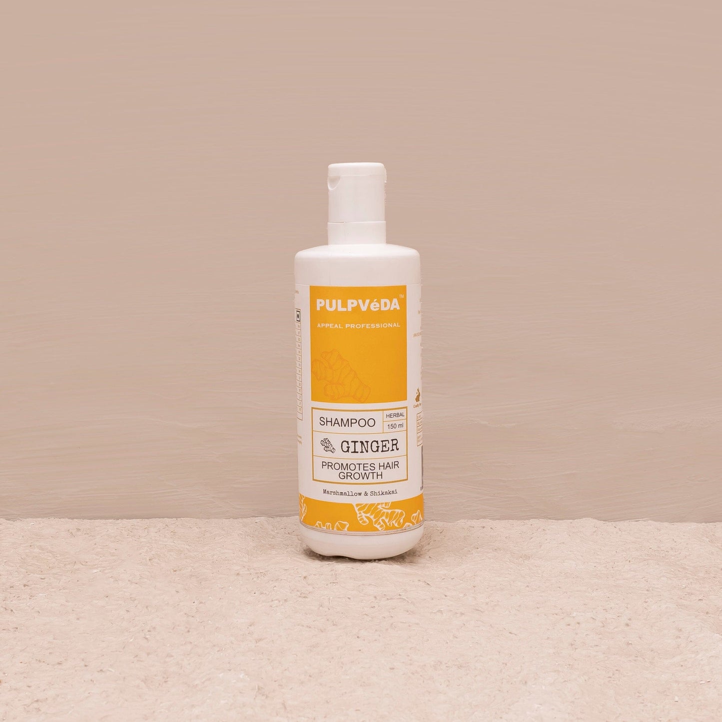 GINGER HAIR SHAMPOO WITH MARSHMALLOW & ONION SEED HERB EXTRACTS | PROMOTES HAIR GROWTH |150 ml Hair Shampoo Pulpvéda