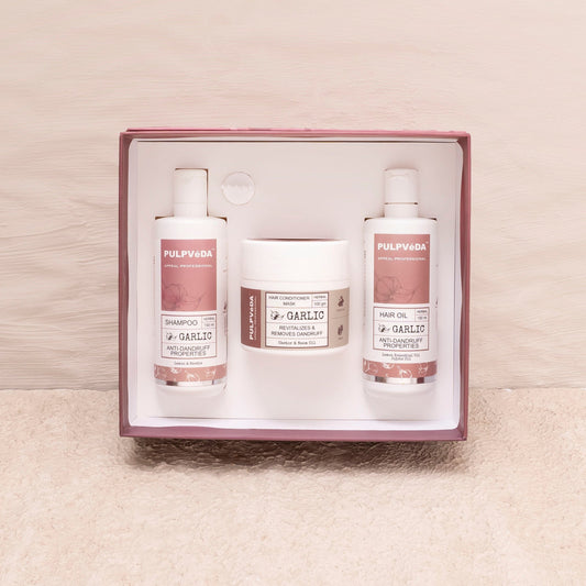 GARLIC HAIR ESSENTIALS KIT| Fights Dandruff & Promotes Natural Hair hair care kit Pulpvéda