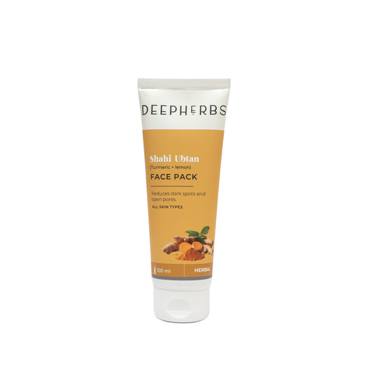 Deepherbs Shahi Ubtan Face Pack with Turmeric and Lemon | Reduces Dark spots | Open Pores| 100ml