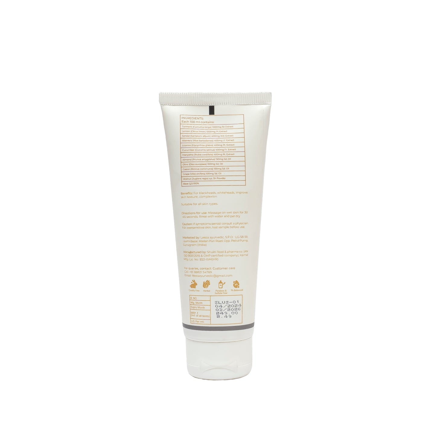Deepherbs Shahi Ubtan Face Scrub with Turmeric and Aloe Vera | Removes Blackheads| Removes Whiteheads| 100ml