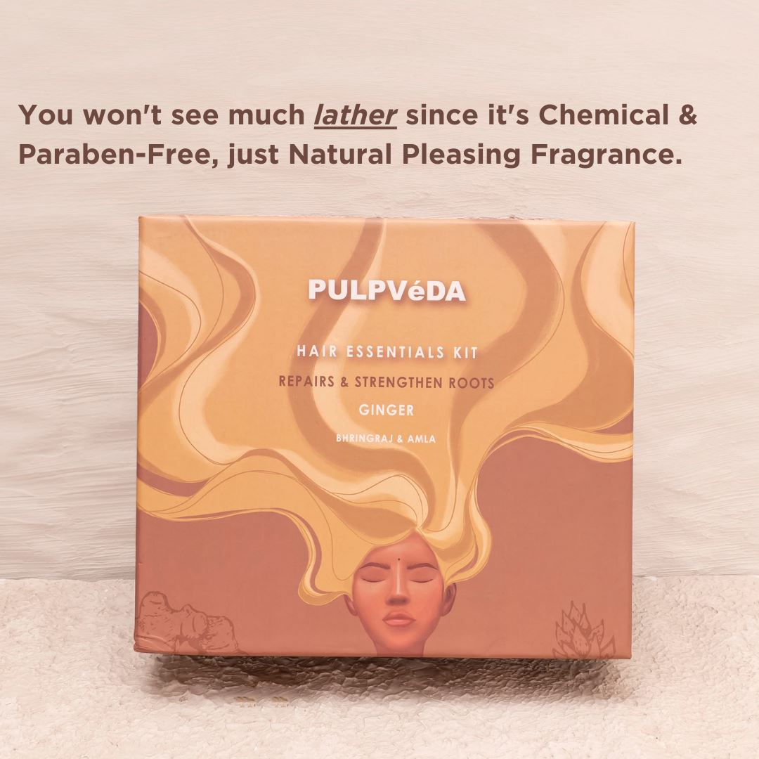 GINGER HAIR SHAMPOO WITH MARSHMALLOW & ONION SEED HERB EXTRACTS | PROMOTES HAIR GROWTH |150 ml Hair Shampoo Pulpvéda
