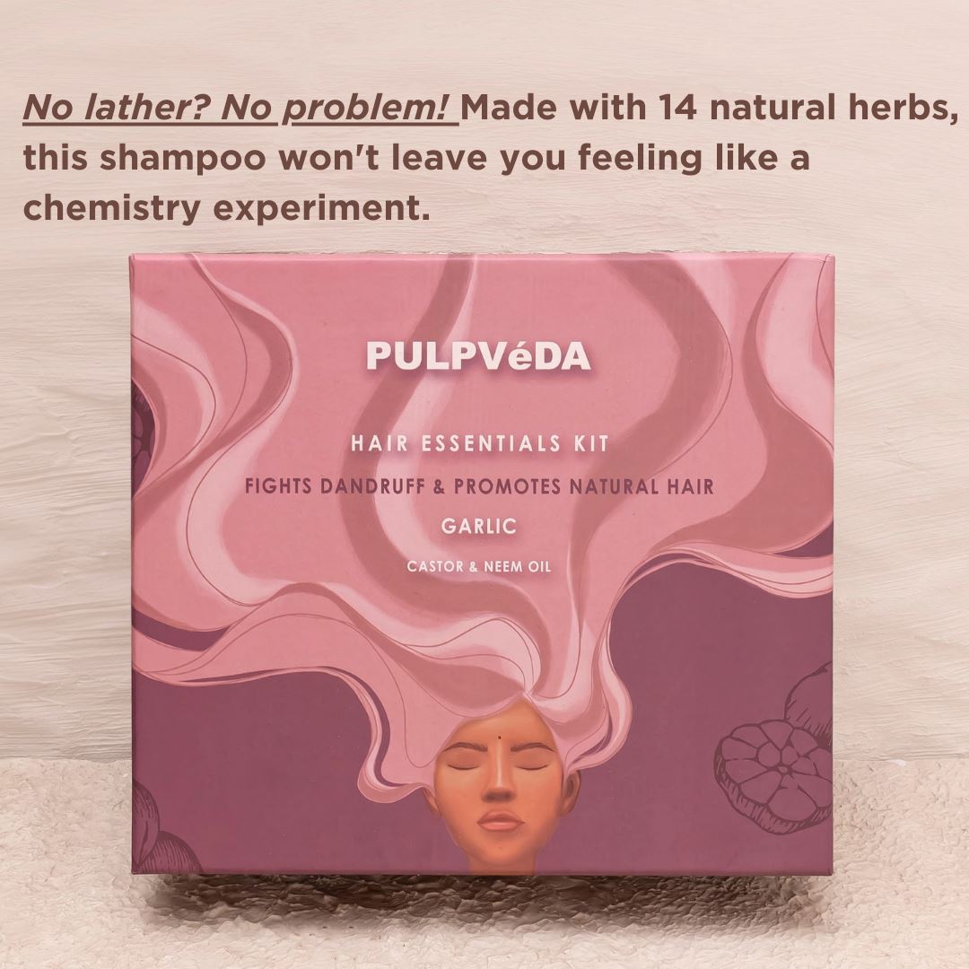 GARLIC HAIR SHAMPOO WITH LEMON & REETHA HERB EXTRACTS | ANTI DANDRUFF |150 ml Hair Shampoo Pulpvéda
