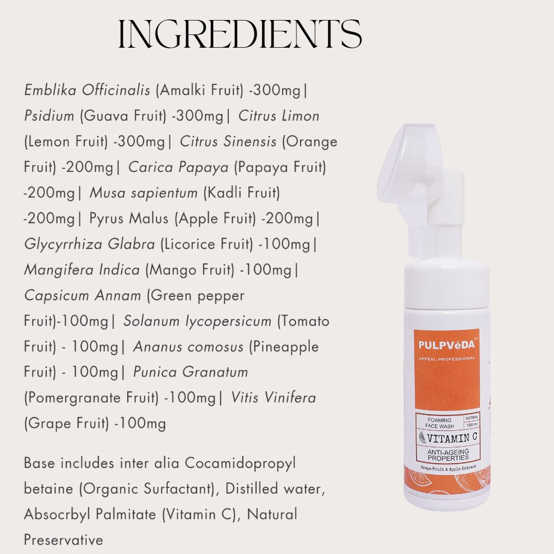 VITAMIN C FOAMING FACE WASH WITH GRAPEFRUIT & APPLE 150ml Health & Beauty Pulpvéda
