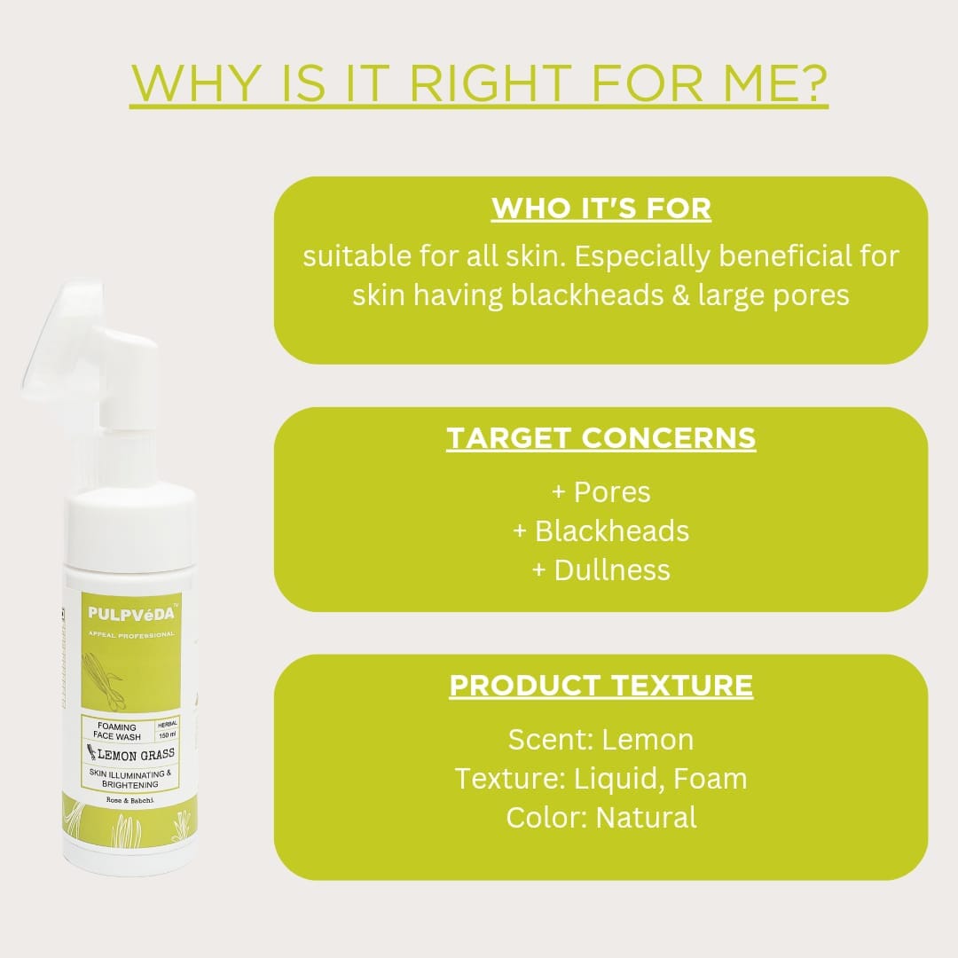 LEMON GRASS SKIN ILLUMINATING FACE WASH WITH BAKUCHIOL 150ml Pulpvéda