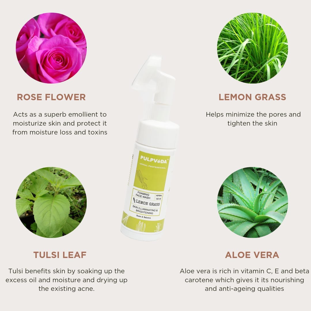 LEMON GRASS SKIN ILLUMINATING FACE WASH WITH BAKUCHIOL 150ml Pulpvéda