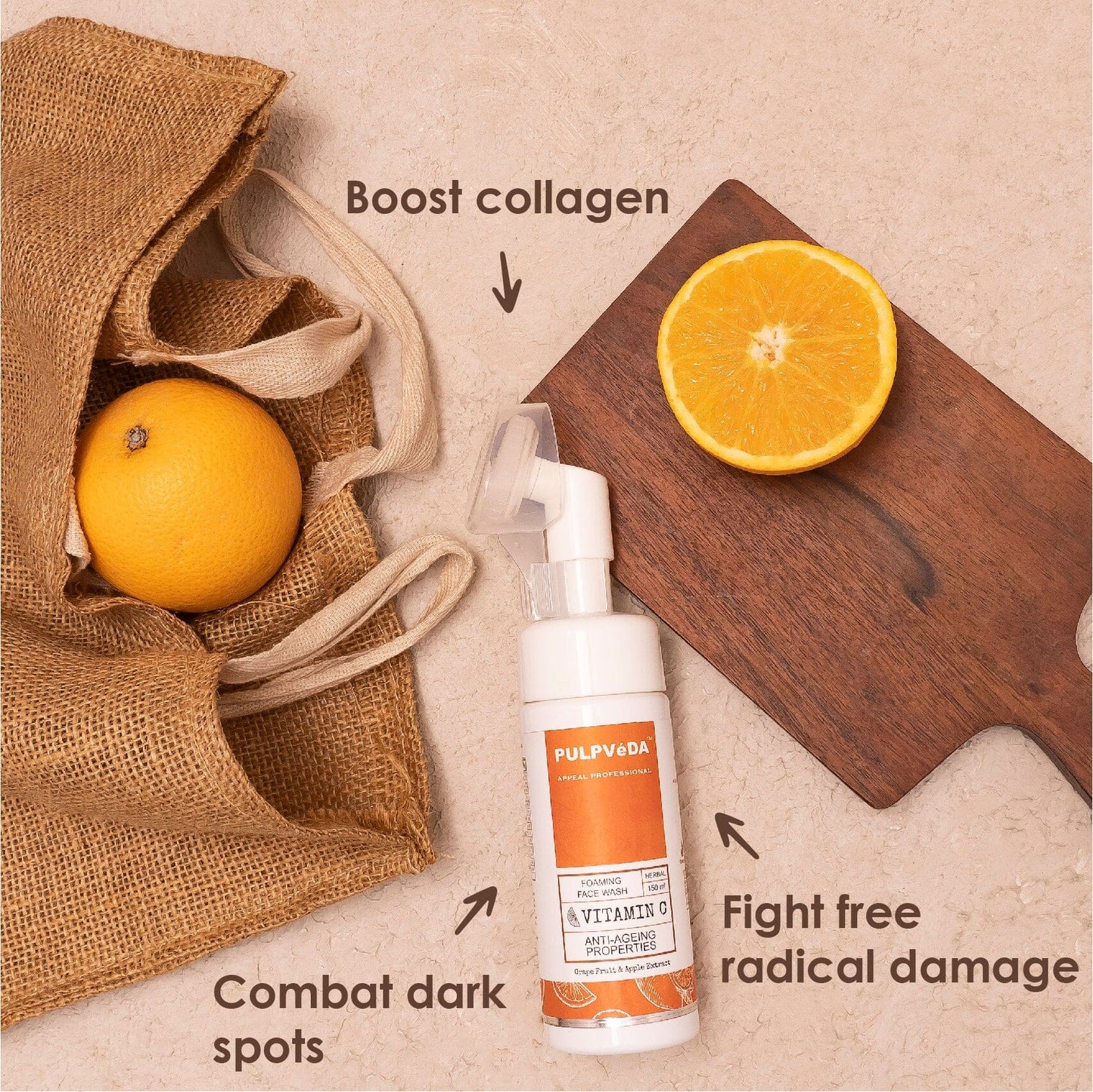 VITAMIN C FOAMING FACE WASH WITH GRAPEFRUIT & APPLE 150ml Health & Beauty Pulpvéda