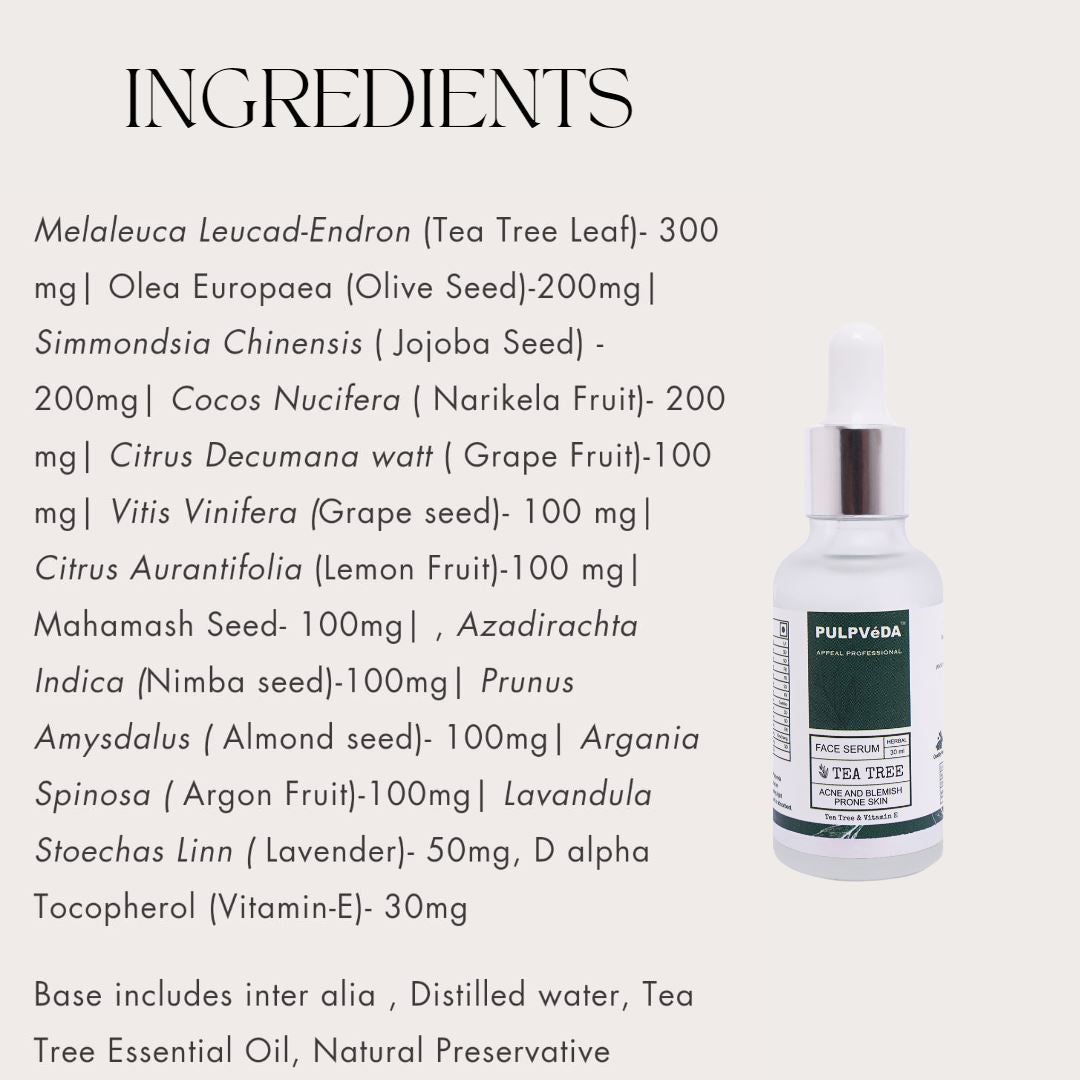 TEA TREE FACE SERUM FOR OILY SKIN 30ml Health & Beauty Pulpvéda