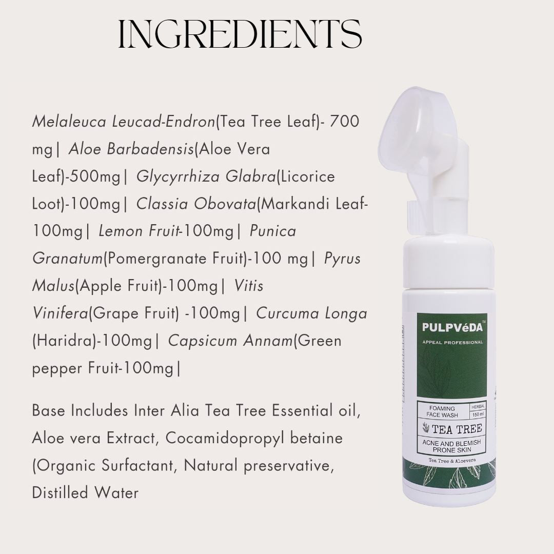 TEA TREE FOAMING FACE WASH 150ml Health & Beauty Pulpvéda