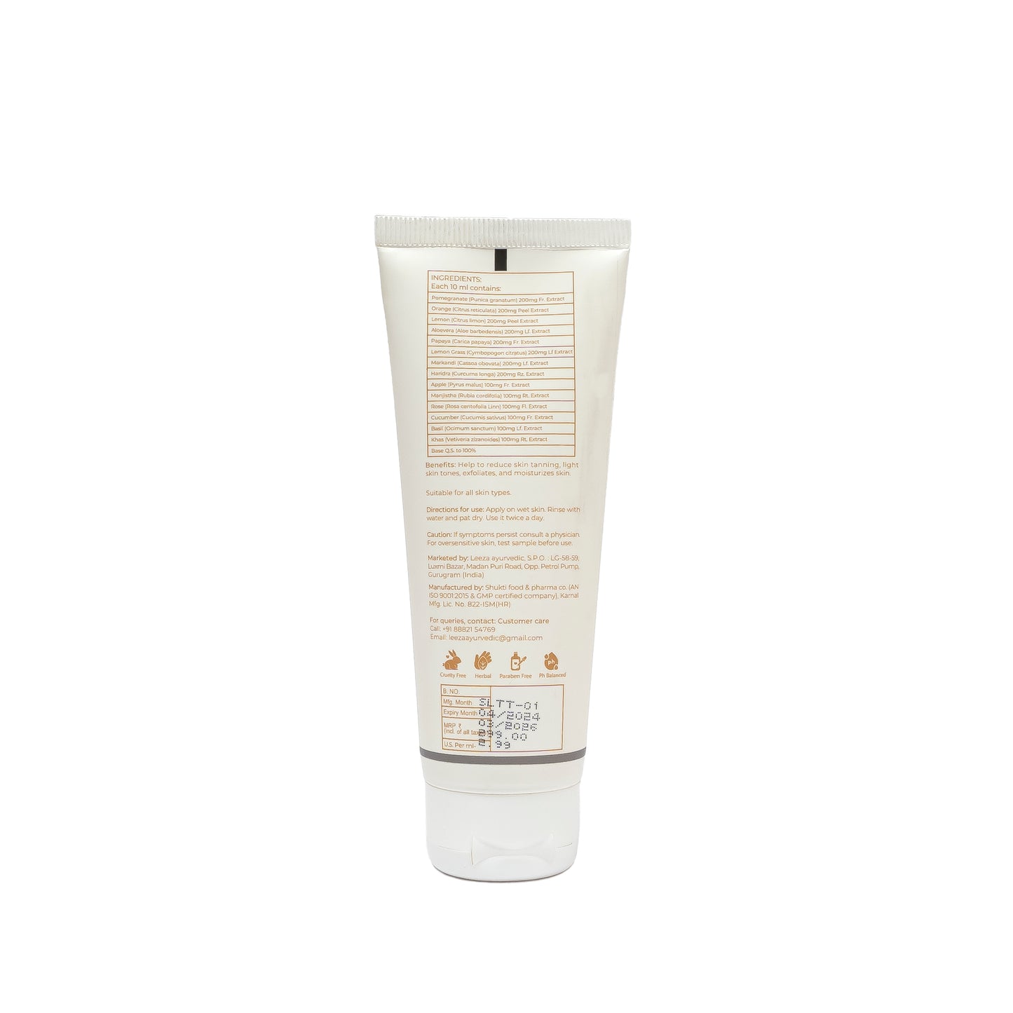 Deepherbs Dtan facewash with orange and aloe vera | Tan Removal | Moisturisation | 100ml