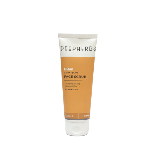 Deepherbs Dtan Face Scrub with Carrot and Plum | Tan Removal | Moisturisation| 100ml